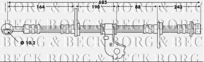 BORG & BECK bbh6698 -  Тормозной шланг